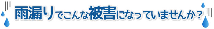 雨漏りでこんな被害になっていませんか?