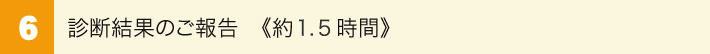 6.診断結果のご報告（約１時間）